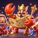 Experience thrilling gaming with depo 5k, featuring golden crab emperor and lucky slot elements.