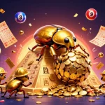 Engage with situs gacor and join a vibrant casino scene filled with golden coins and lottery excitement.